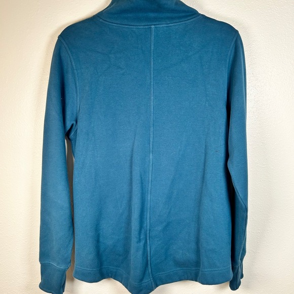 Athleta Cozy Karma II Sweatshirt Women's Size S Teal Blue Mock Neck Pullover - Picture 3 of 5